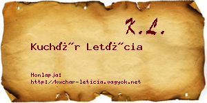 Kuchár Letícia névjegykártya